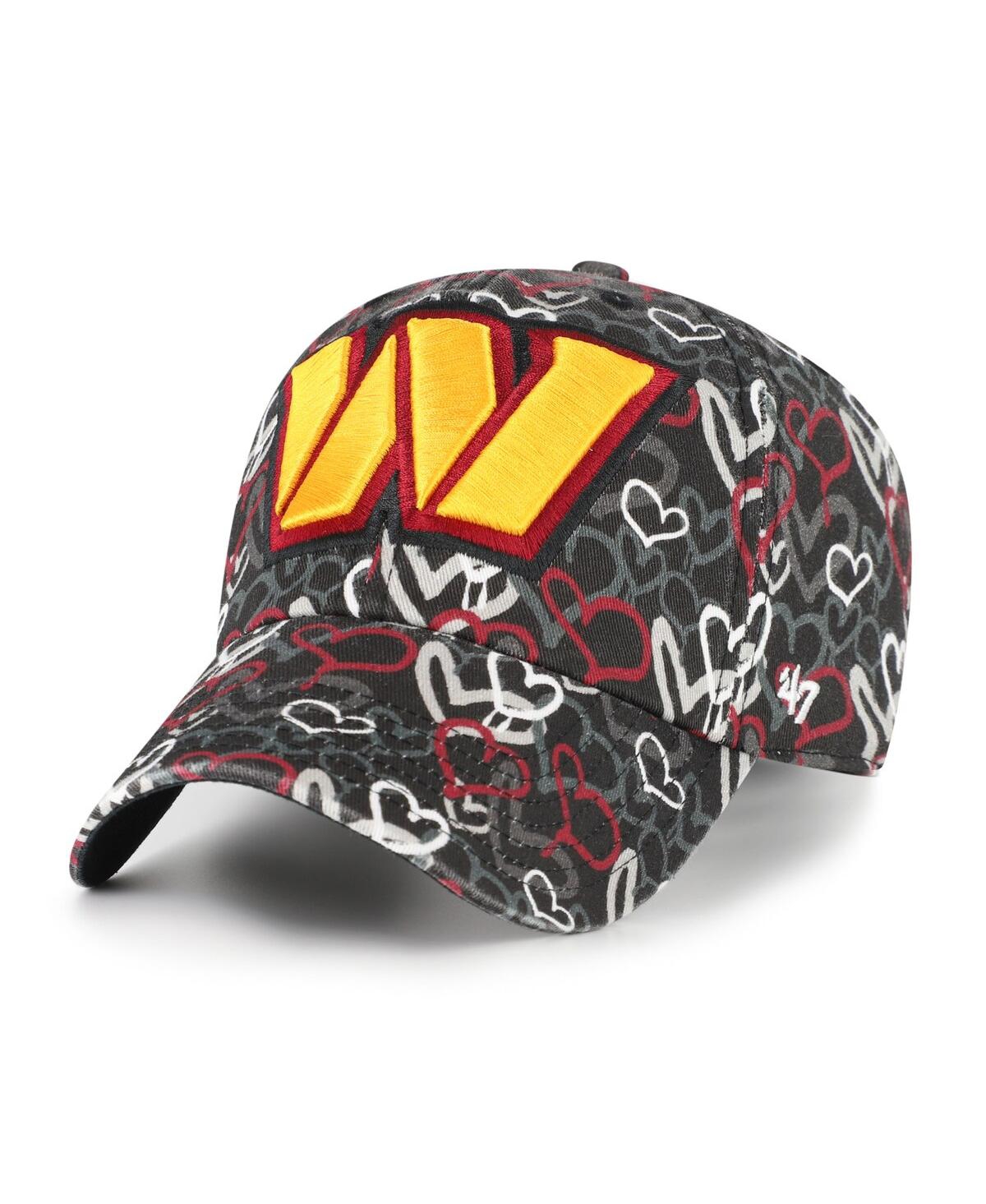 '47 Brand Girls Preschool Black Washington Commanders Mural Clean Up Adjustable Hat