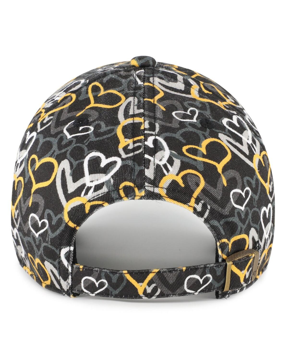 47 Brand Big Girls Black Pittsburgh Steelers Mural Clean Up Adjustable Hat In Multi