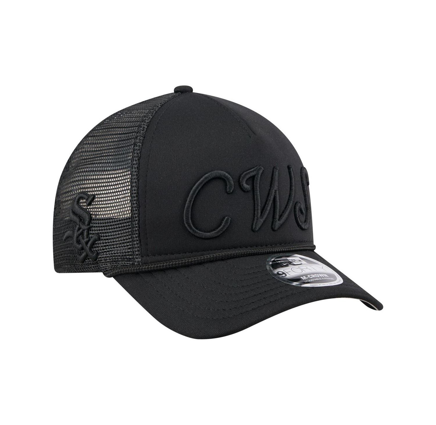 Men's Black Chicago White Sox City Initial 9FORTY A-Frame M-Crown Adjustable Trucker Hat