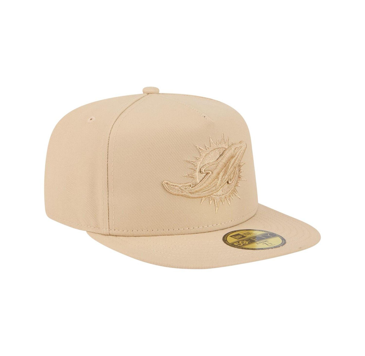 Men's Light Beige Miami Dolphins Color Pack A-Frame 59FIFTY Fitted Hat