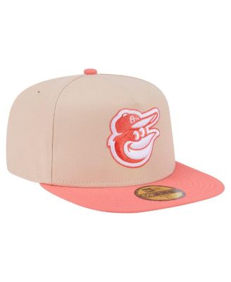 Men's Light Beige/Coral Baltimore Orioles Two-Tone Color Pack A-Frame 59FIFTY Fitted Hat