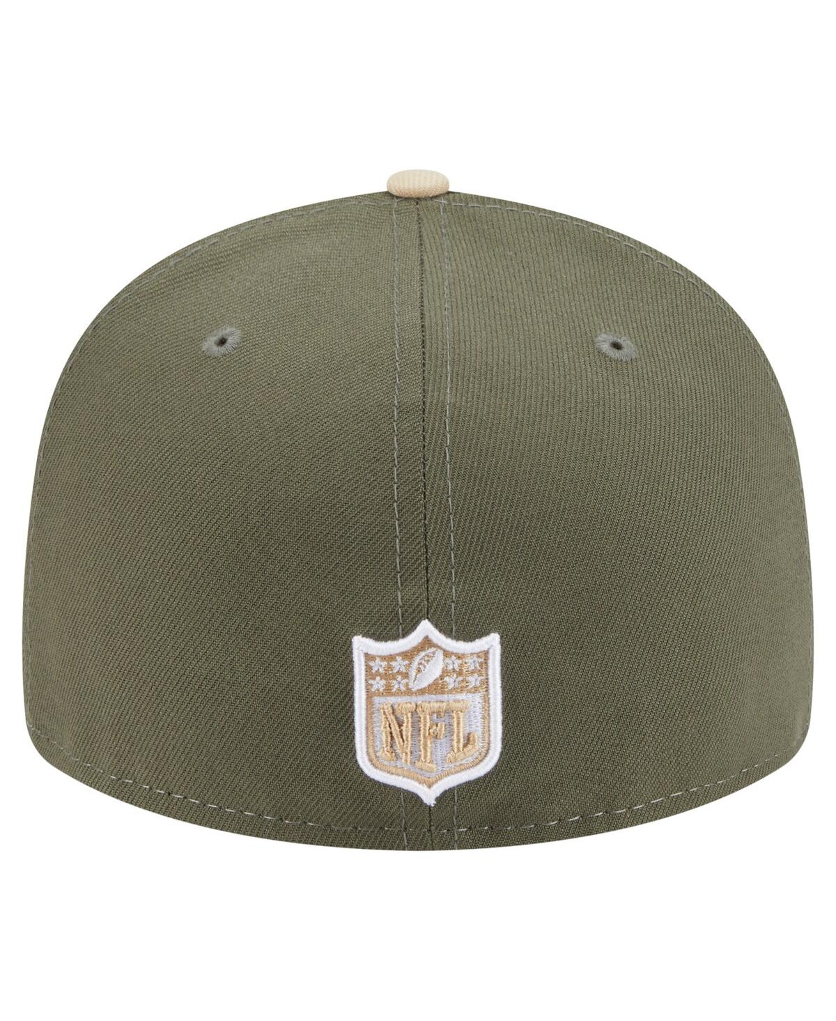 New Era Men'sâ Light Beige/olive New England Patriots Two-tone Color Pack Split Panel 59fifty Fitted Hat In Multi