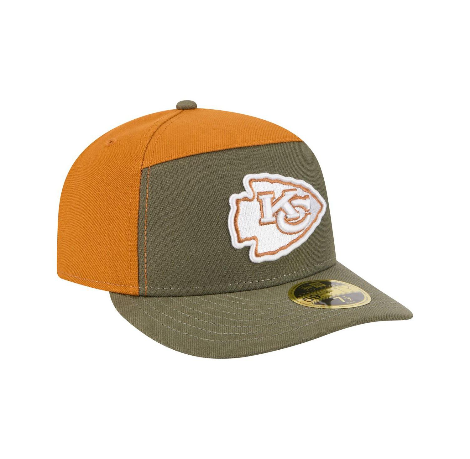 Men's Olive/Brown Kansas City Chiefs Two-Tone Color Pack Split Panel 59FIFTY Fitted Hat