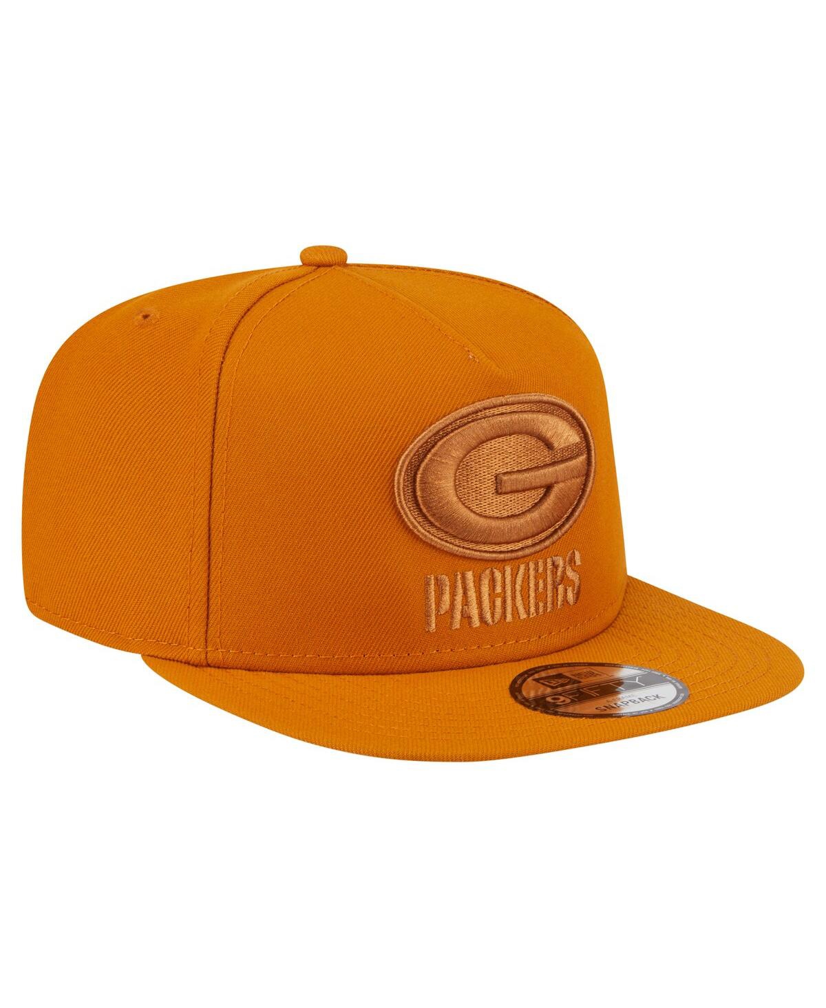 New Era Men'sâ Brown Green Bay Packers Color Pack A-frame 9fifty Snapback Hat In Orange