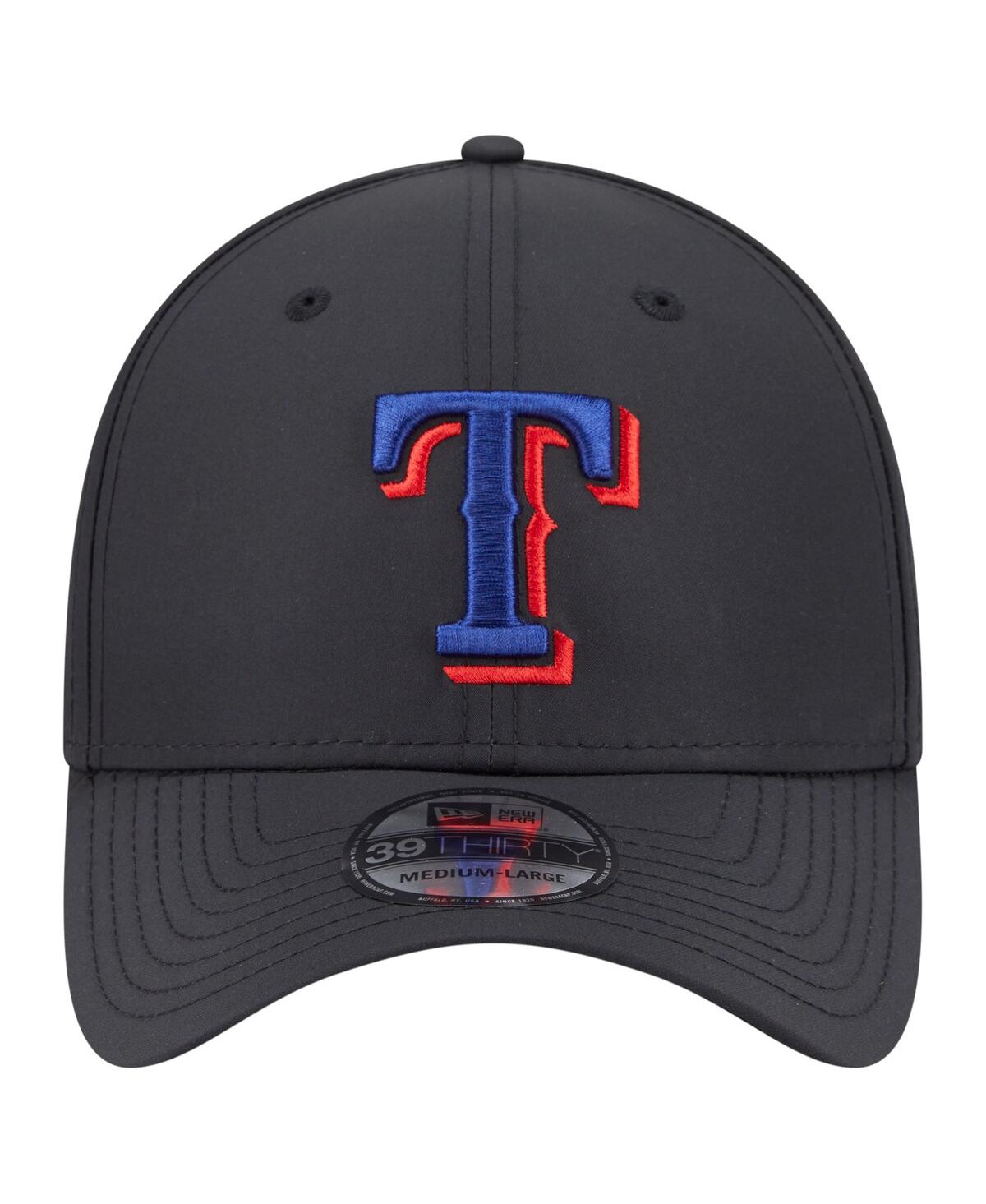 New Era Men's Black Texas Rangers Night 39thirty Flex Hat In Black