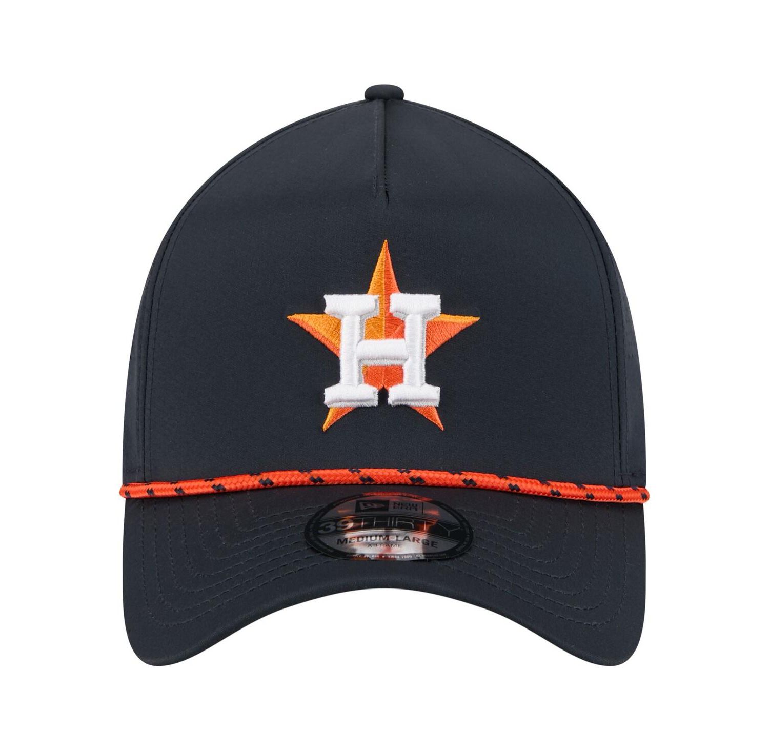 Men's Navy Houston Astros 39THIRTY A-Frame Perforated Flex Hat