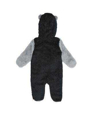 Baby Boys and Girls Black Las Vegas Raiders Stay Napping Fleece Bunting Full-Zip Sleeper