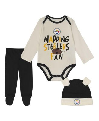 Outerstuff - Baby Boys and Girls Black Pittsburgh Steelers Little Champ 3-Piece Set