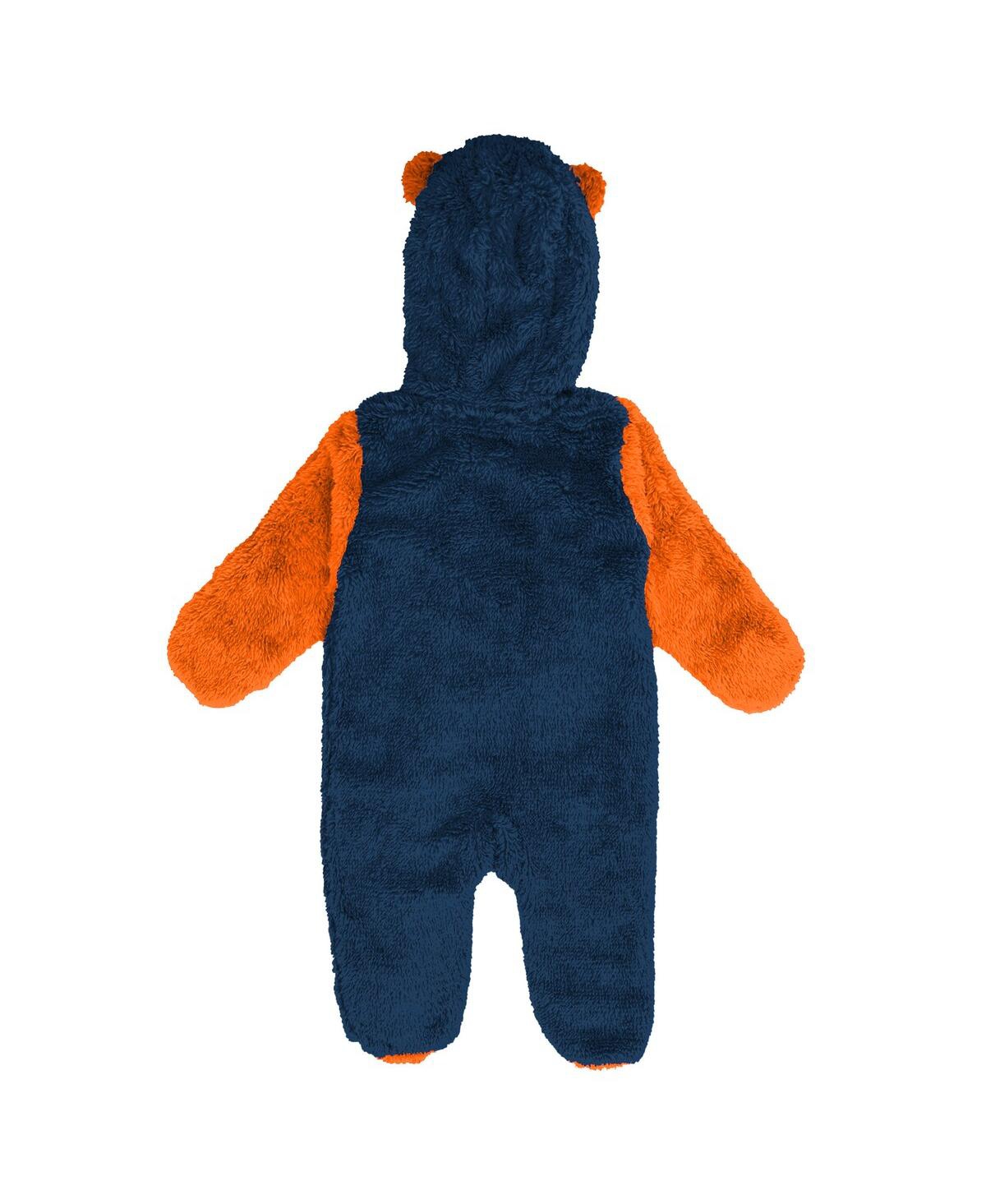 Outerstuff Baby Boys And Girls Navy Chicago Bears Stay Napping Fleece Bunting Full-zip Sleeper In Blue