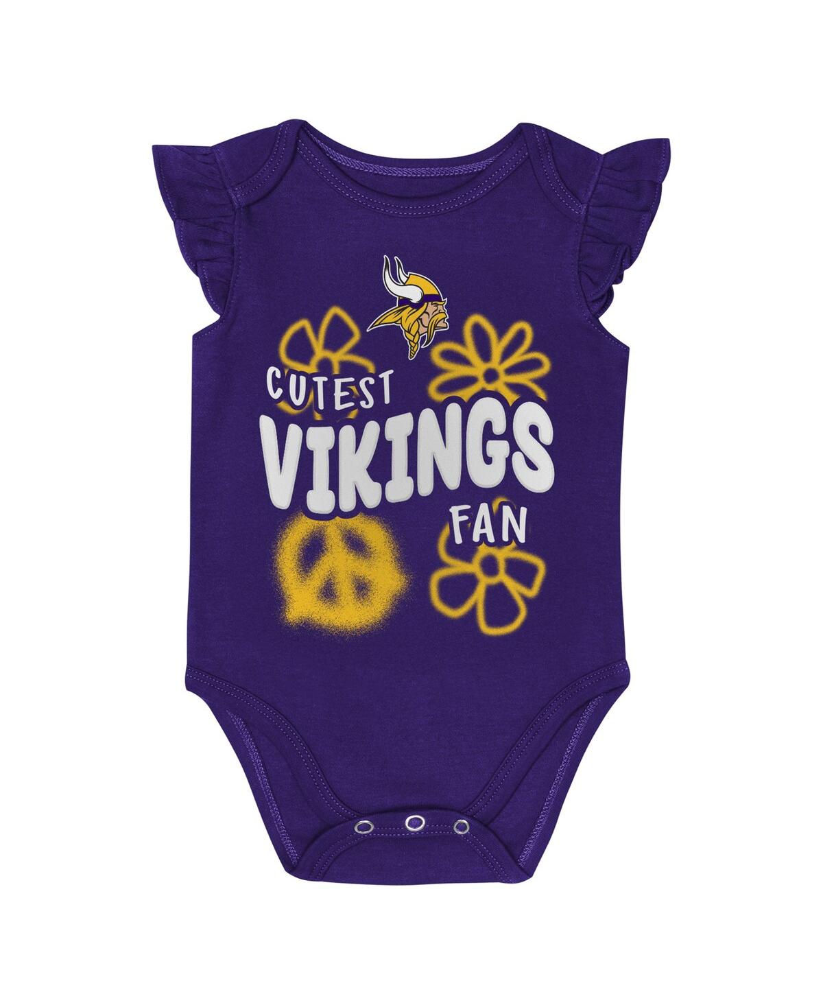 Outerstuff Baby Boys And Girls 2-piece Minnesota Vikings The Sunshine Bodysuit Set In Yellow