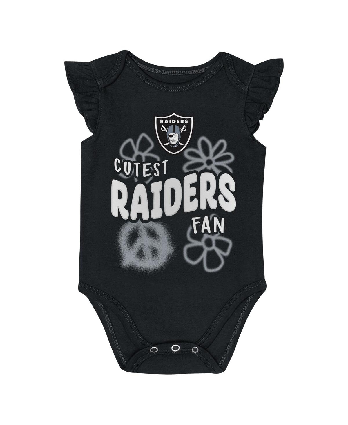 Outerstuff Baby Boys And Girls 2-piece Las Vegas Raiders The Sunshine Bodysuit Set In Gray