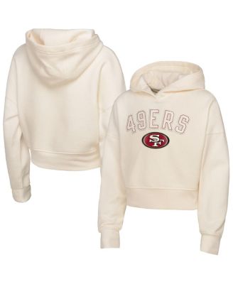 Outerstuff - Big Girls Cream San Francisco 49ers Oversized Cropped Blitz Hoodie