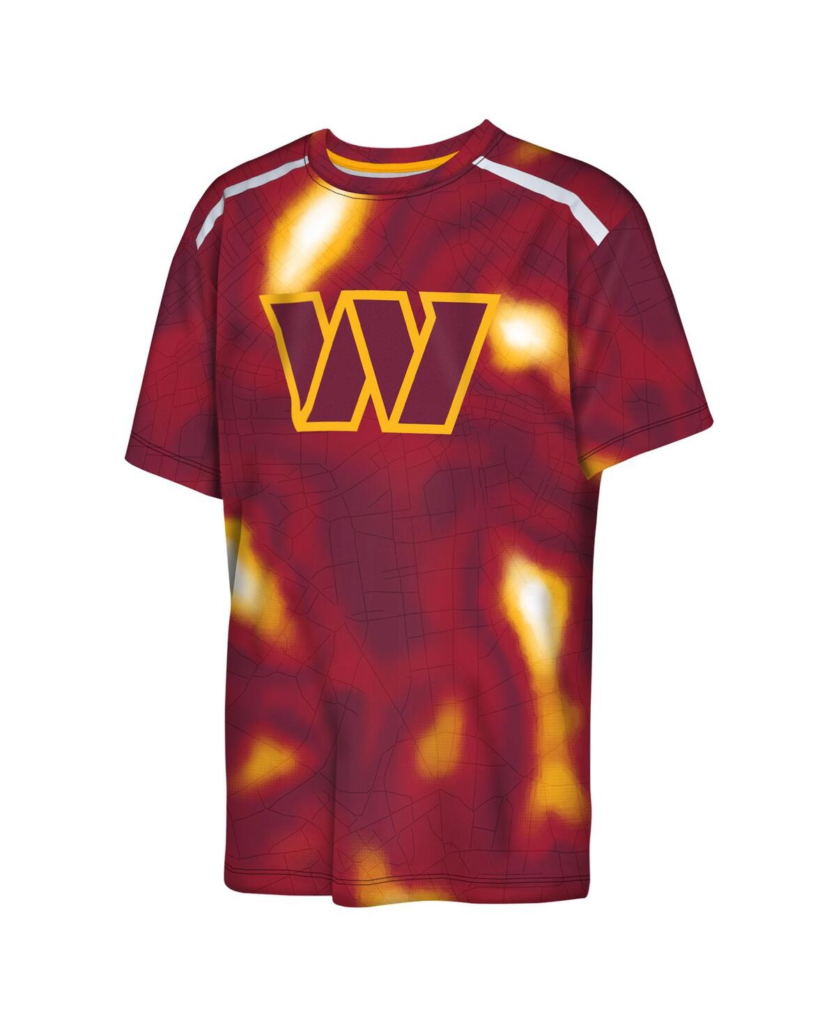 Outerstuff Big Boys And Girls Burgundy Washington Commanders End Zone Dri-tek T-shirt In Multi