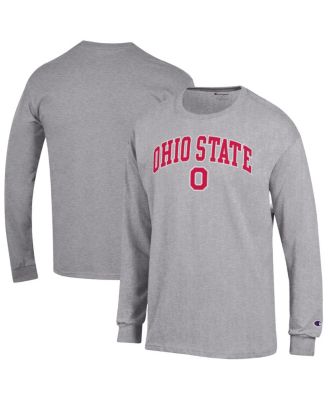 Champion - Men's Heather Gray Ohio State Buckeyes Arch Over Logo Long Sleeve T-Shirt