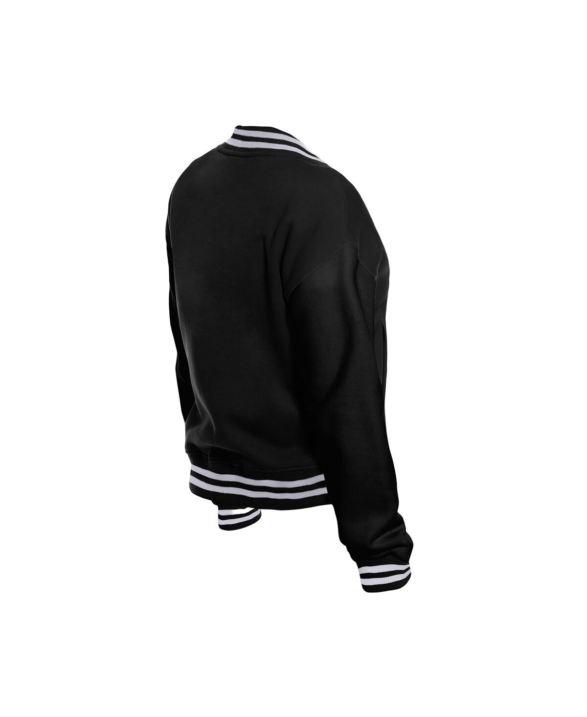New Era Women's Black Las Vegas Raiders Throwback Fleece Full-snap Jacket In Black