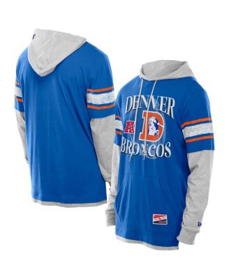 New Era - Men's Royal Denver Broncos Twofer Layered Long Sleeve Hoodie T-Shirt