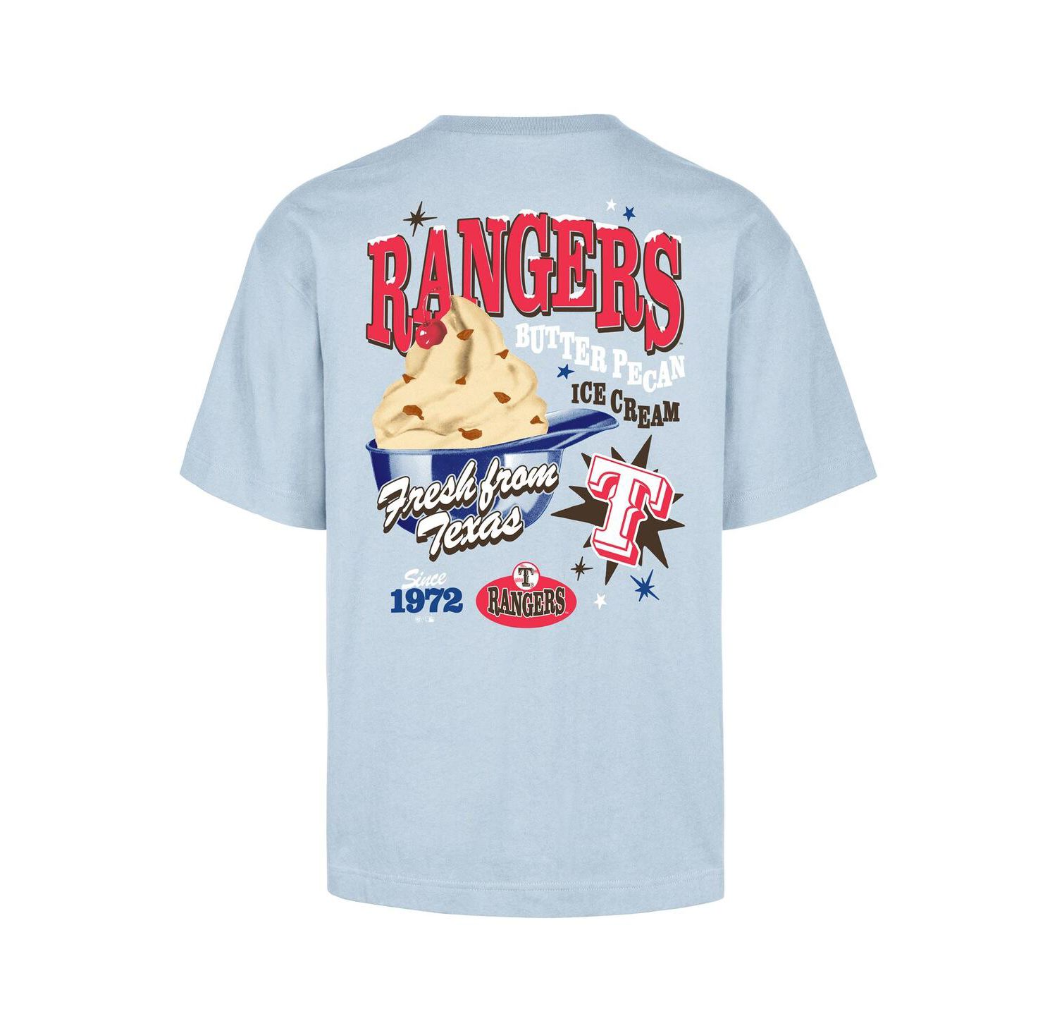 Men's Light Blue Texas Rangers Ice Cream Parlor Foundation T-Shirt