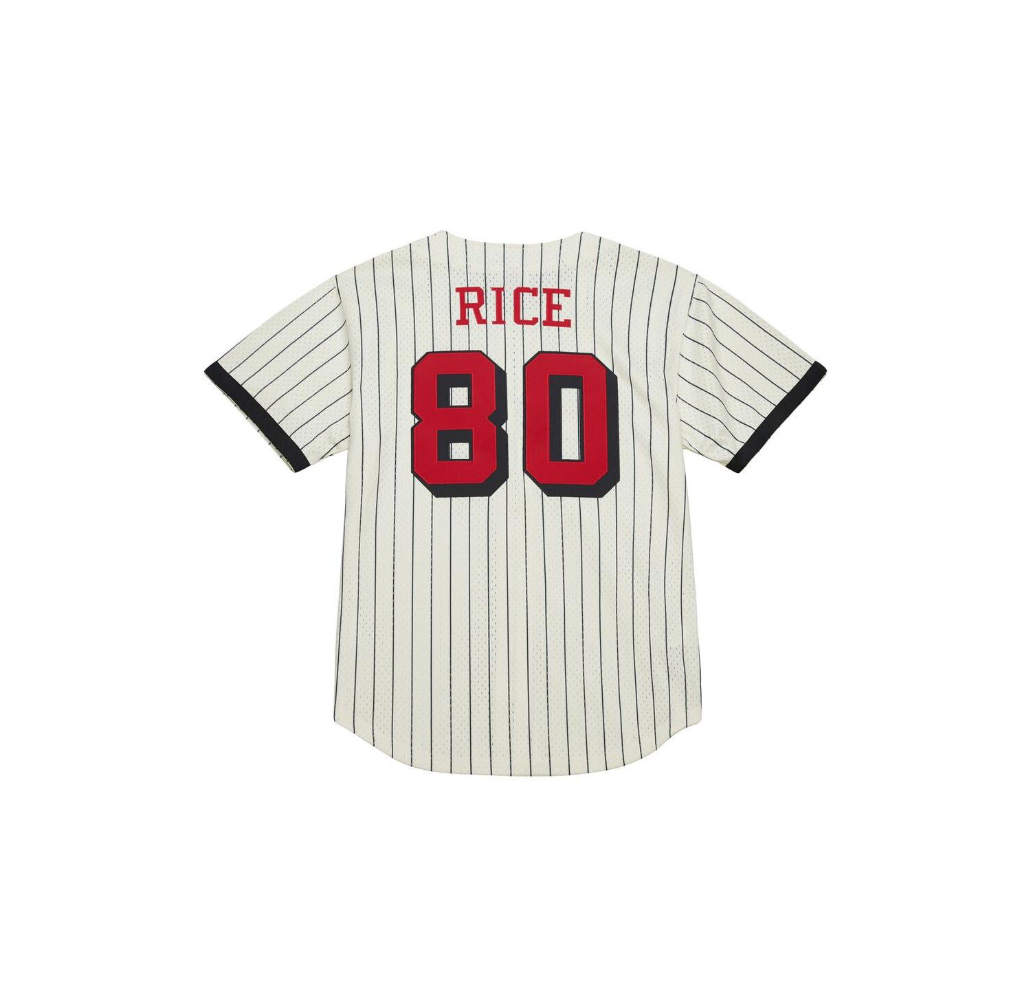 Men's Jerry Rice Cream San Francisco 49ers Name & Number Mesh Button-Up Baseball Jersey