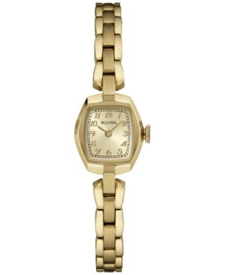 Bulova - Women's Gold-Tone Stainless Steel Bracelet Watch 18mm 97L155