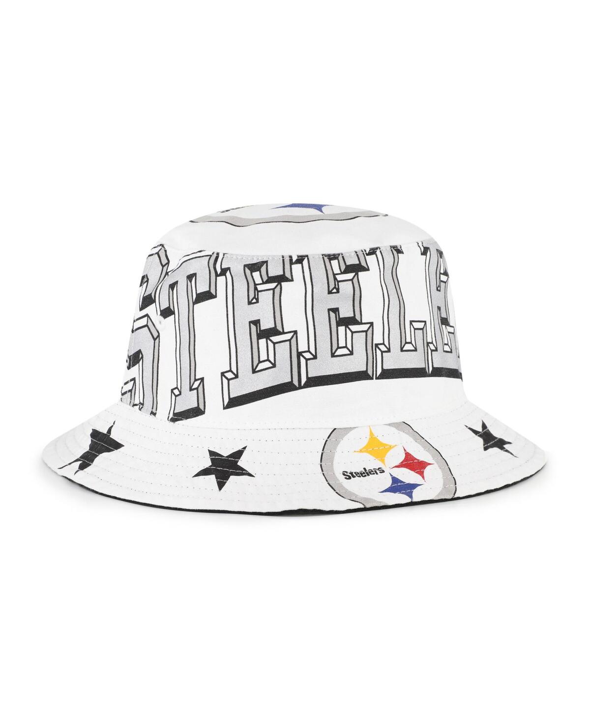 47 Brand Women's White Pittsburgh Steelers Energize Bucket Hat In White