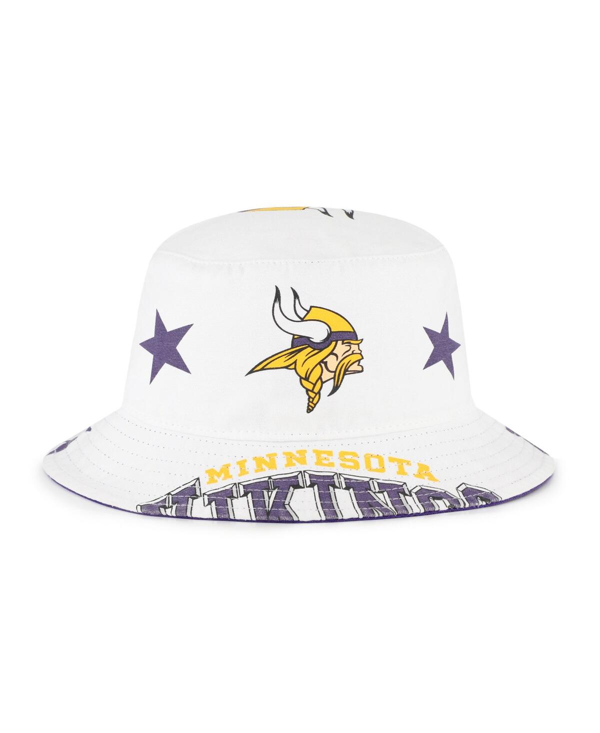 47 Brand Women's White Minnesota Vikings Energize Bucket Hat In White