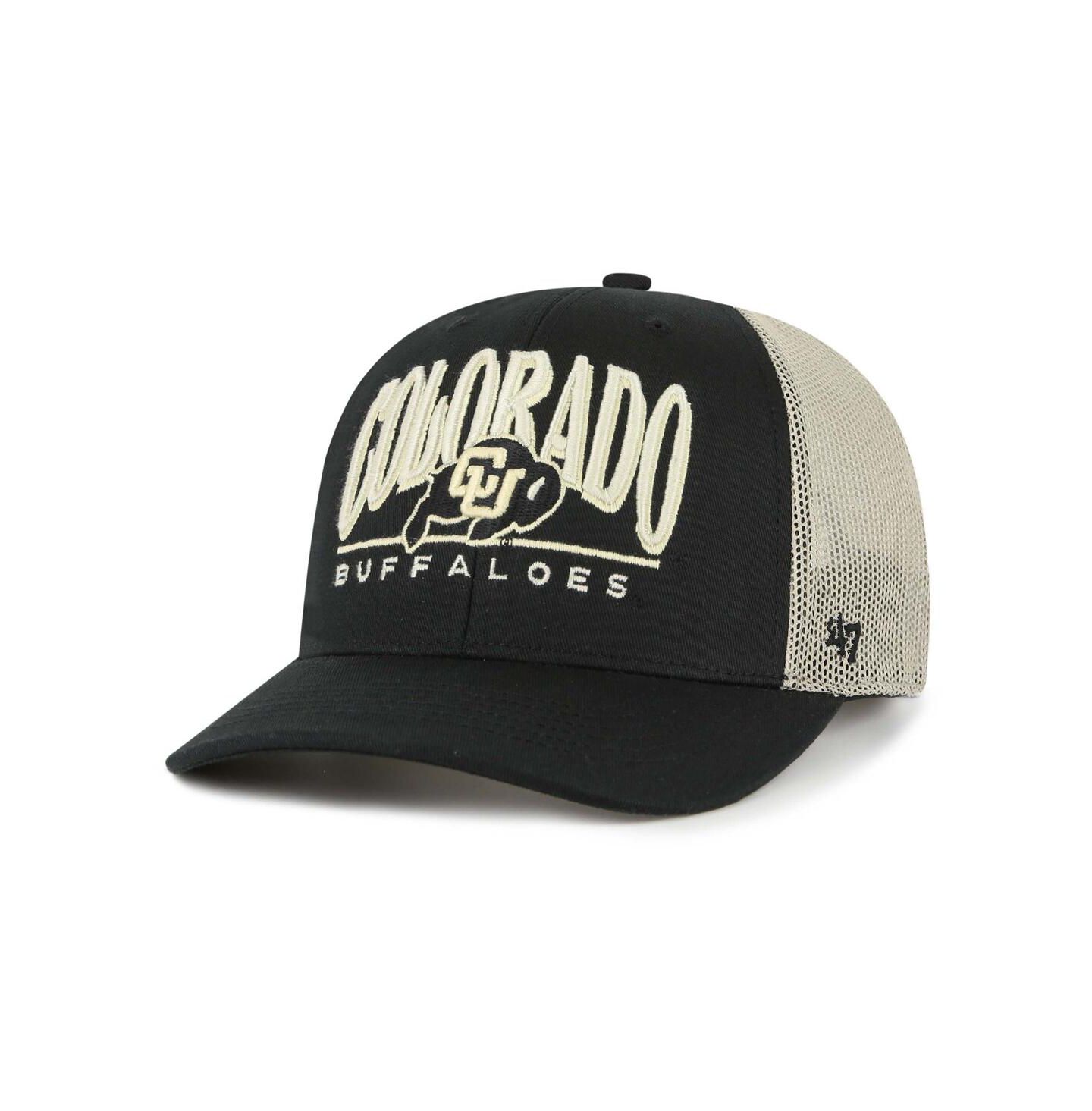 Мужская кепка '47 Brand Black Colorado Buffaloes Arid Adjustable Trucker Hat — фото 1