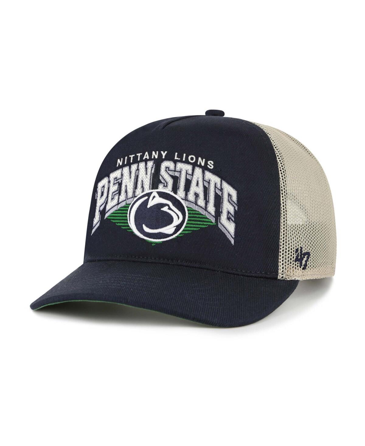 47 Brand Men's Navy Penn State Nittany Lions Pomona Mesh Hitch Adjustable Trucker Hat In Blue