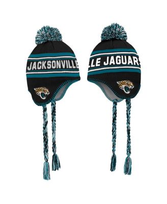 Outerstuff - Preschool Black Jacksonville Jaguars Jacquard Tassel Knit Pom with Hat
