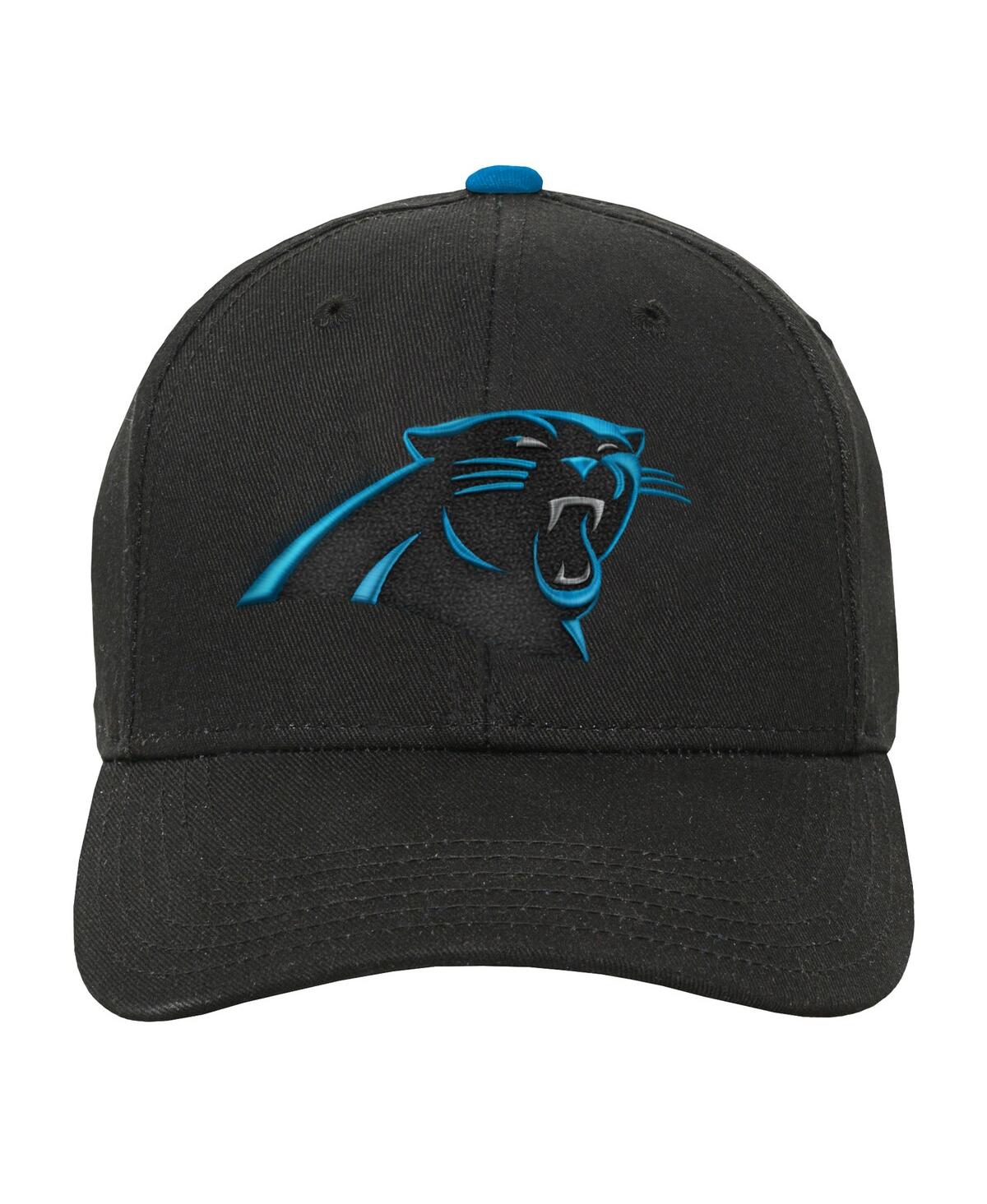 Outerstuff Big Boys And Girls Black Carolina Panthers Team Pre-curved Adjustable Hat In Black