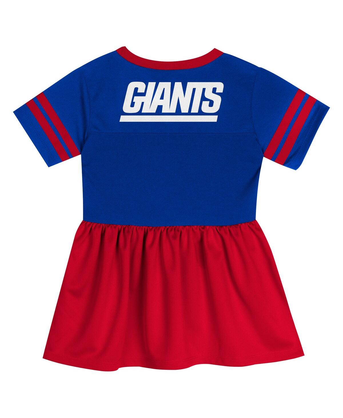 Outerstuff Girls Toddler Royal New York Giants Stadium Lights Fashion Jersey Dress In Multi
