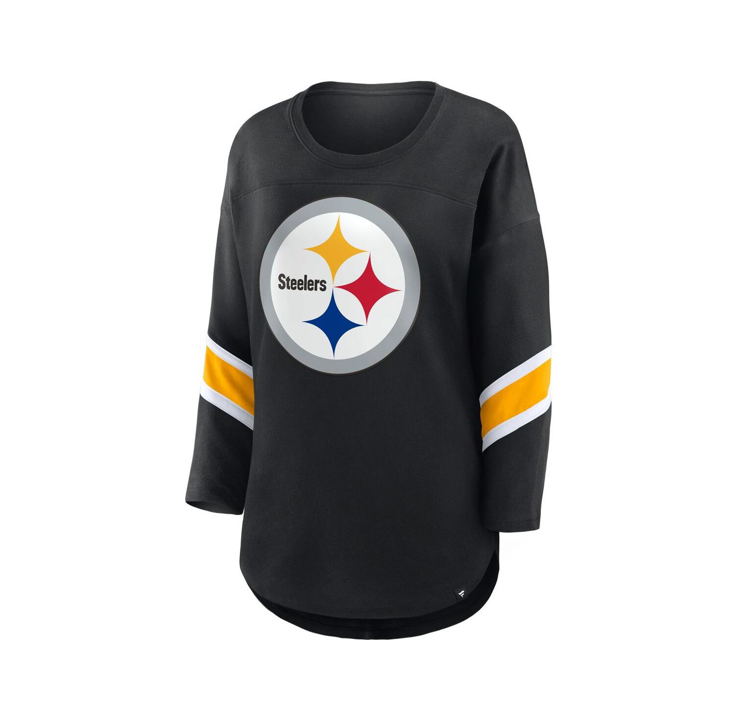 Women's Black Pittsburgh Steelers Plus Size Redzone 3/4-Sleeve T-Shirt