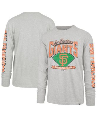 '47 Brand - Men's&nbsp; Gray San Francisco Giants Big Tall Distressed Franklin Long Sleeve T-Shirt