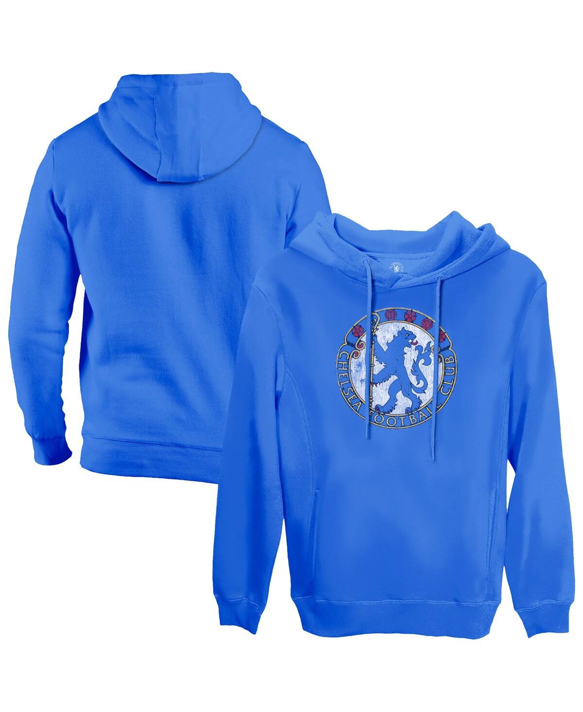 1863fc Men's Blue Chelsea Retro Color Badge Fleece Pullover Hoodie In Blue