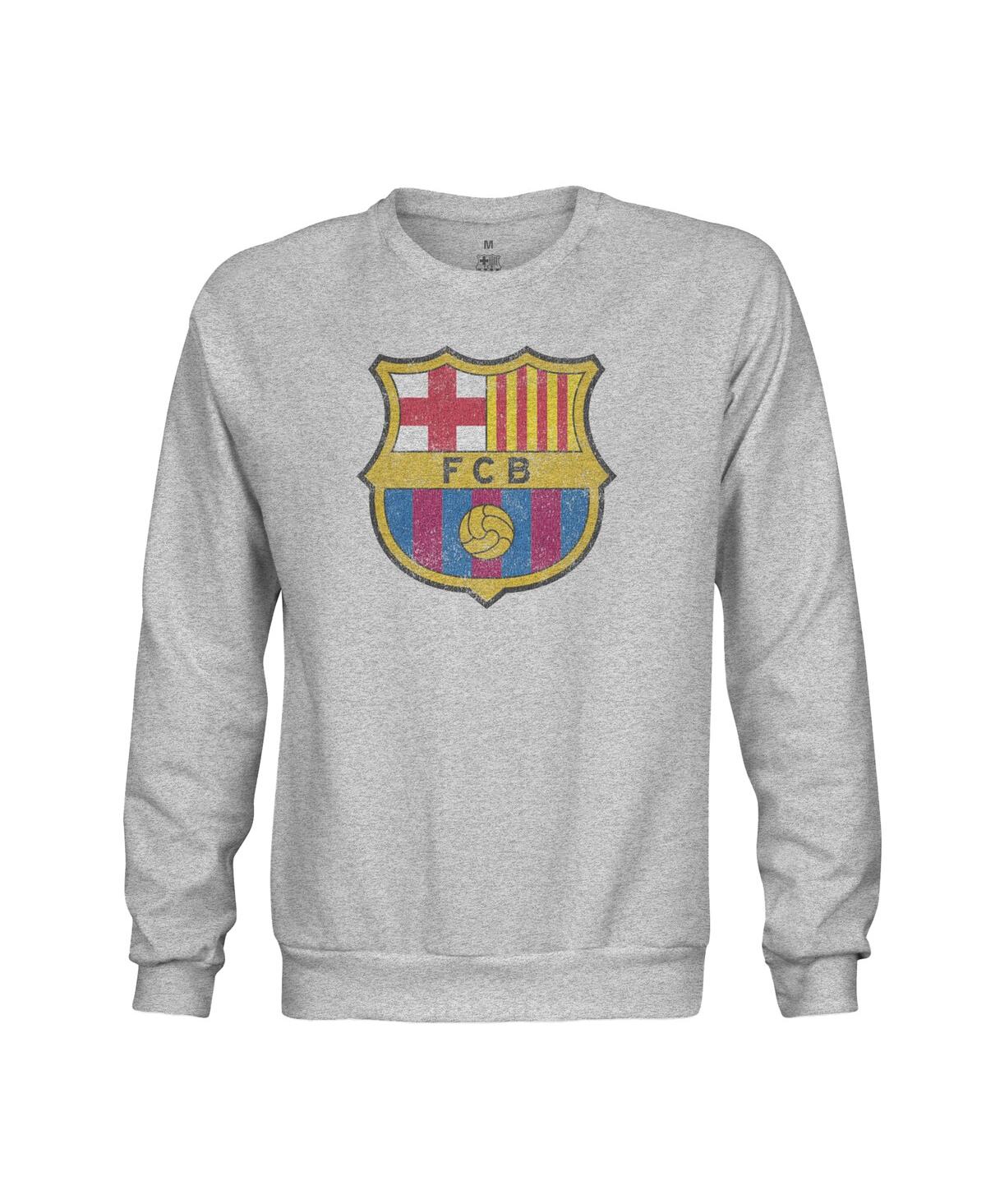 1863fc Men'sâ Heather Gray Barcelona Pullover Crewneck Sweatshirt In Gray