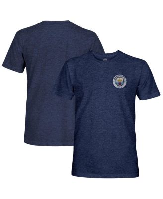 1863FC - Men's Navy Manchester City Color Badge Retro Tri-Blend T-Shirt