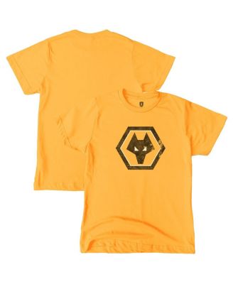 1863FC - Big Boys and Girls Gold Wolverhampton Wanderers Color Badge T-Shirt