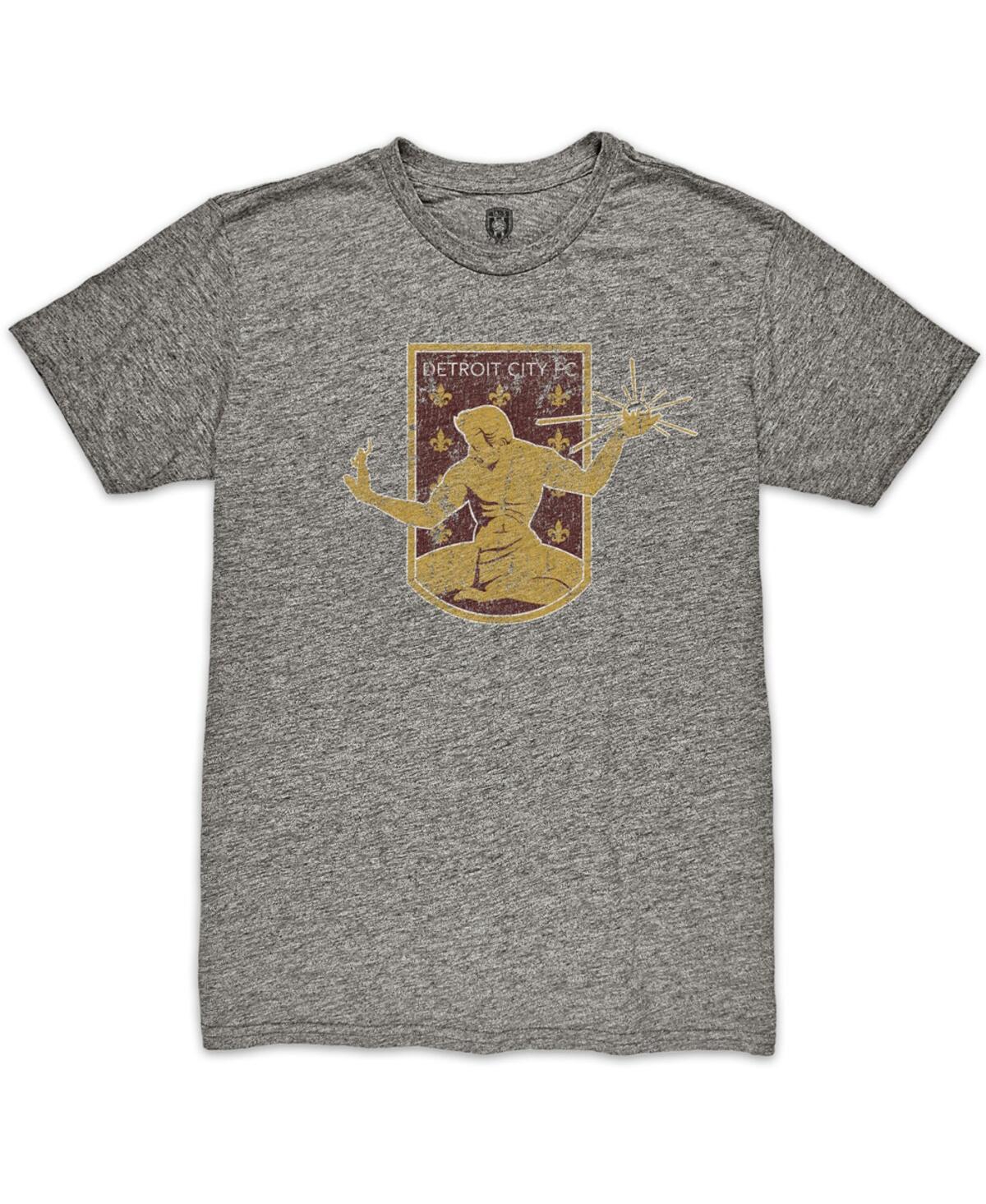 1863fc Men's Heather Gray Detroit City Fc Color Crest Twisted Tri-blend Slub T-shirt In Gray