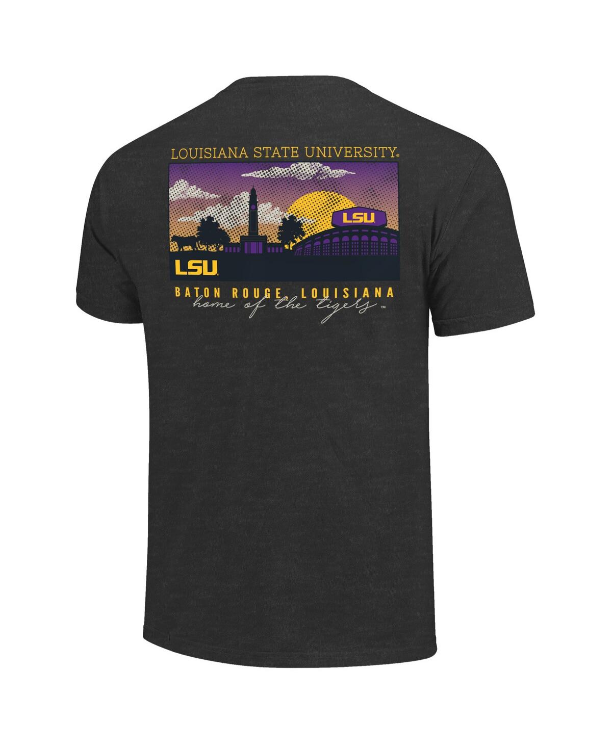 Image One Heather Charcoal Lsu Tigers Big & Tall Campus Scene Core T-shirt In Gray