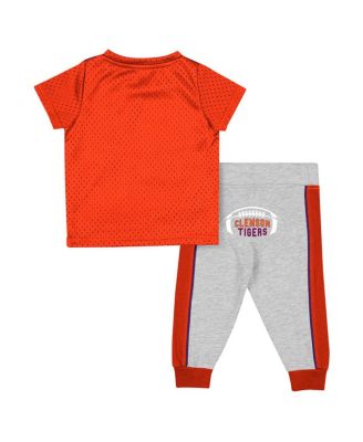 Baby Boys and Girls 2-Piece Orange/Heather Gray Clemson Tigers Ka-Boot-It Jersey and Pants Set