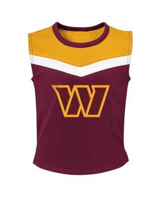 Girls Preschool 2-Piece Burgundy Washington Commanders Spirit Cheerleader Set with Bloomers