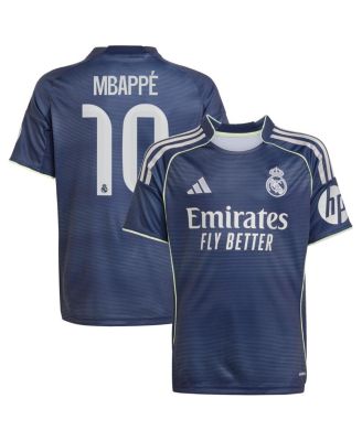 adidas - Big Boys and Girls Kylian Mbapp&eacute; Blue Real Madrid 2025/26 Away Replica Player Jersey
