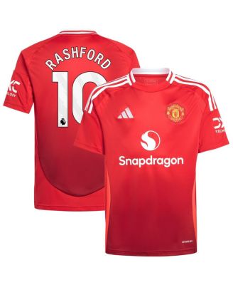 adidas - Big Boys and Girls Marcus Rashford Red Manchester United 2024/25 Home Replica Player Jersey