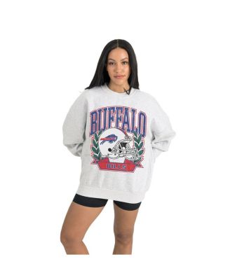 Women's Gray Buffalo Bills Heritage Premium Fleece Pullover Sweatshirt