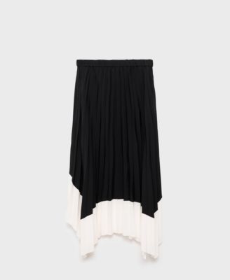 MANGO - Women's Pleated Asymmetric Skirt