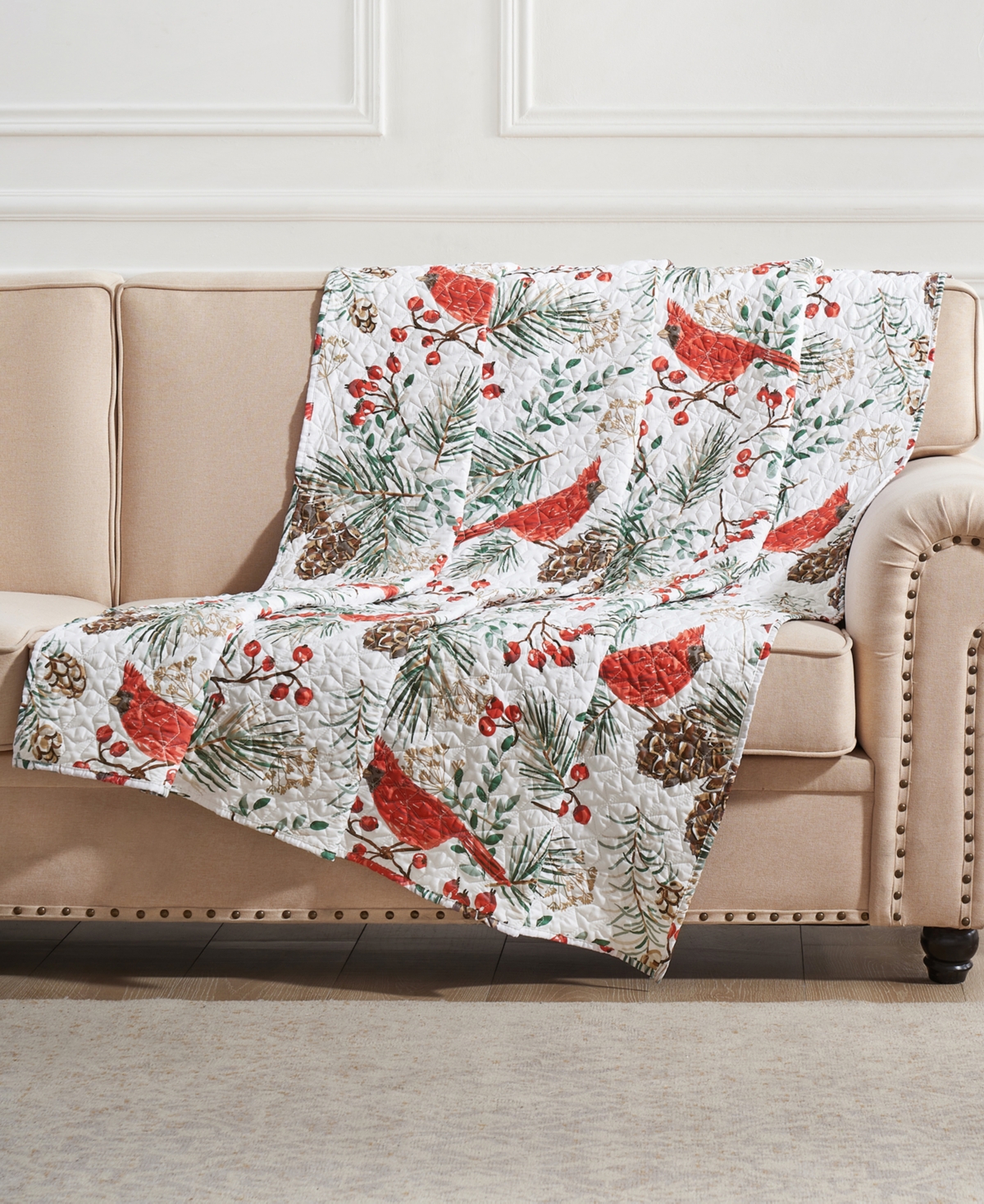 Greenland Home Fashions Cardinal Plaid Winter Wonderland Reversible Throw, 50" X 60" In Multi