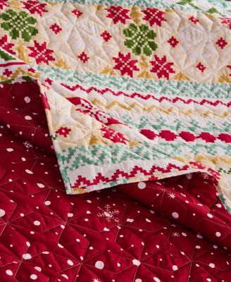 Fair Isle Snow Reversible Holiday Throw, 50" x 60"