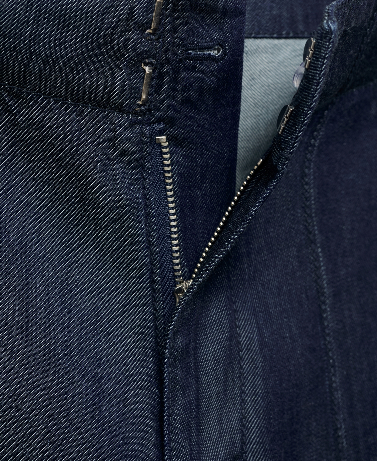 Mango Wide Leg Denim Pants With Stitching In Blue
