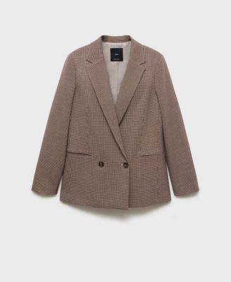 MANGO - Women's Micro-Houndstooth Double-Breasted Jacket