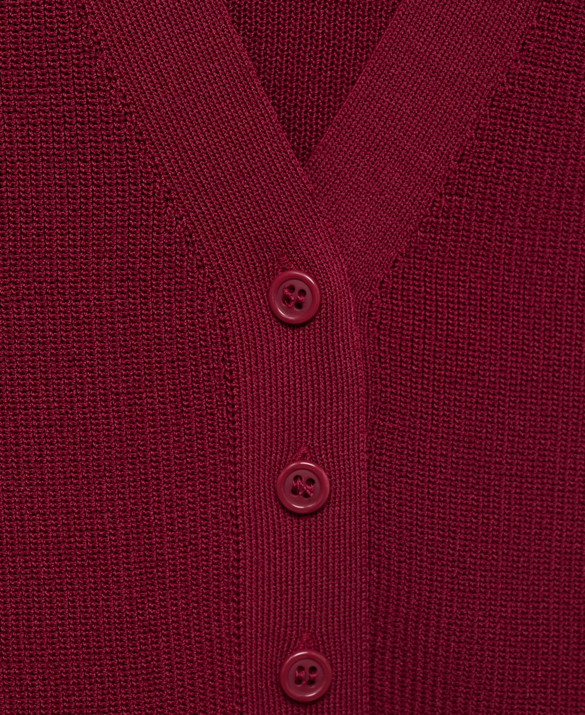Mango Button Front Knit Vest In Burgundy