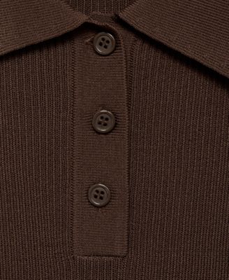 Women's Short-Sleeved Polo-Neck Sweater